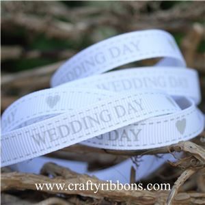 Wedding Owl Ribbon - Wedding Day White